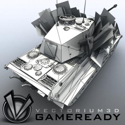 3D Model of Game Ready Low Poly King Tiger model - 3D Render 6